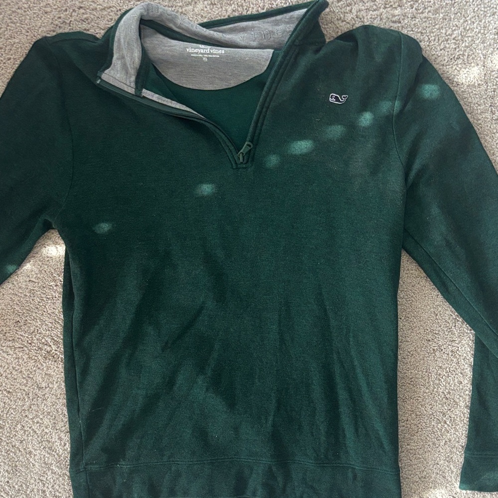 Vineyard Vines Dark Green Quarter-Zip Pullover Hoodie